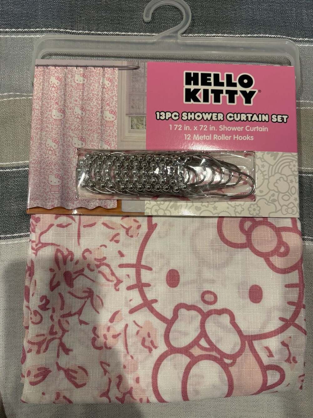 Hello Kitty 13pc Shower Curtain Set 72 x 72 Pink